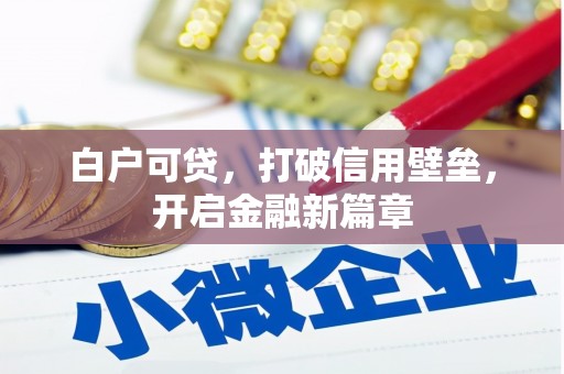 广德白户可贷，打破信用壁垒，开启金融新篇章
