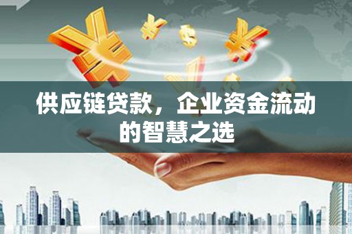 广德供应链贷款，企业资金流动的智慧之选