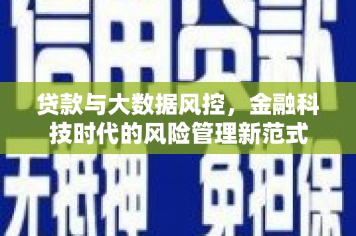 广德贷款与大数据风控，金融科技时代的风险管理新范式