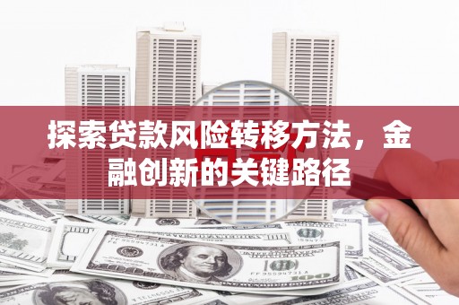 广德探索贷款风险转移方法，金融创新的关键路径